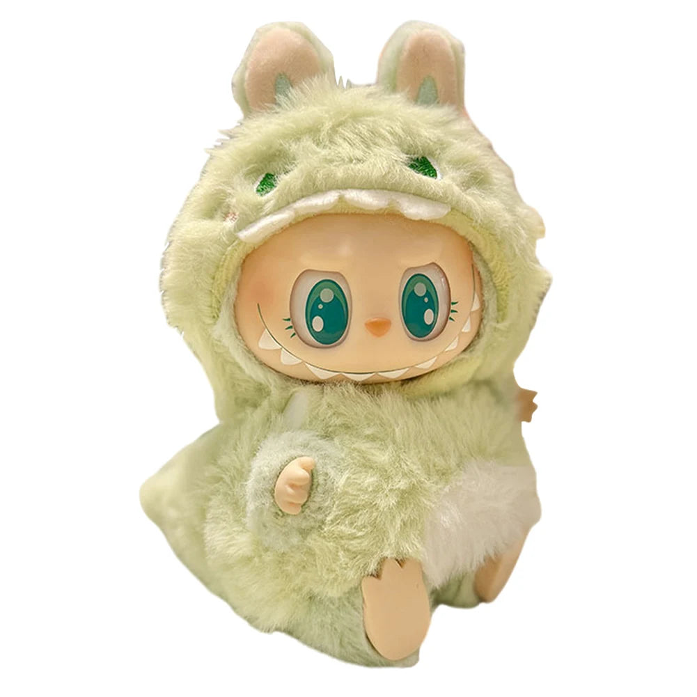 15-17 cm For Labubu v1v2 Clothes outfit For Labubu Sitting Party Bear Label Scarf Hat Bag Dolls Accessories Cute Decoration 