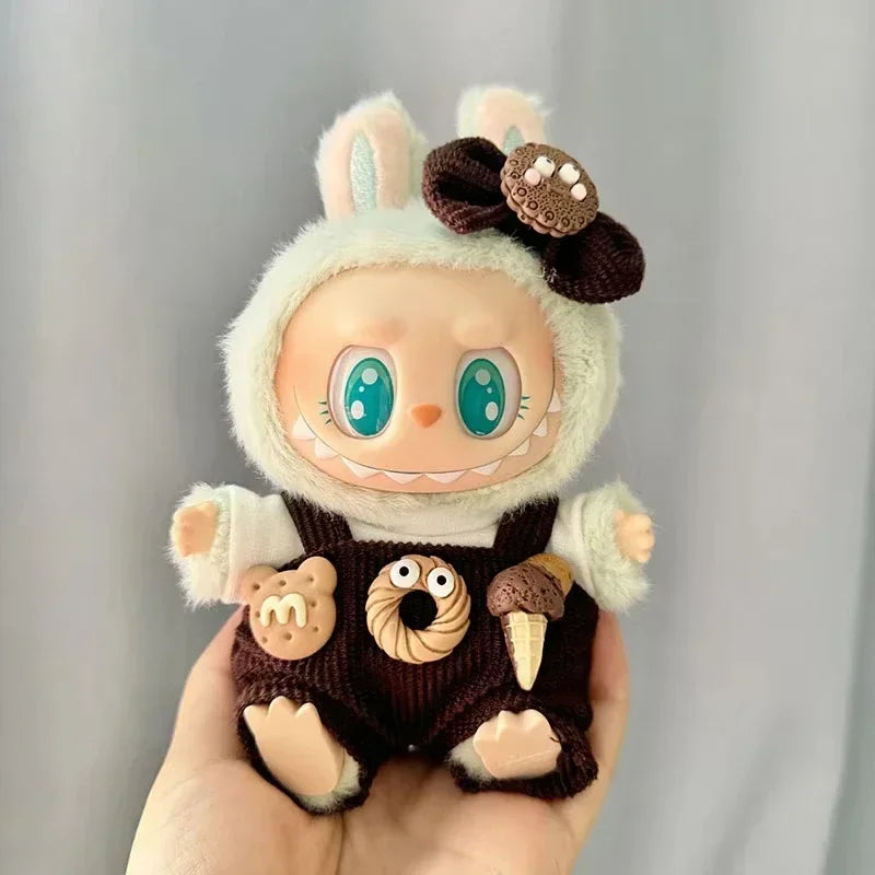 17cm Cute Mini Plush Doll'S Clothes Outfit Accessories Labubu Idol Dolls shark onesie Clothing DIY Girl Gift