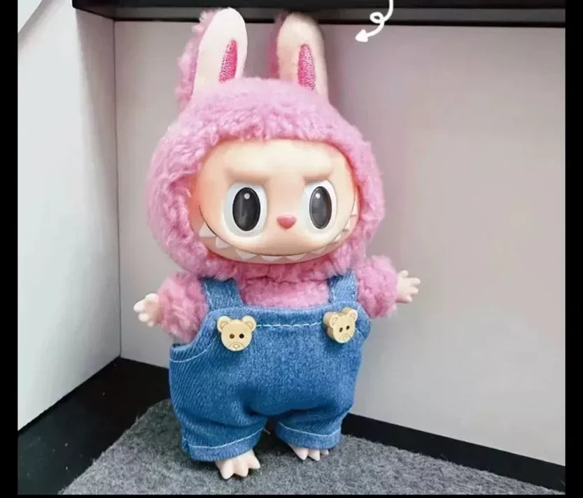 17cm Cute Mini Plush Doll'S Clothes Outfit Accessories Labubu Idol Dolls shark onesie Clothing DIY Girl Gift