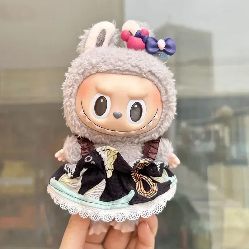 17cm Cute Mini Plush Doll'S Clothes Outfit Accessories Labubu Idol Dolls shark onesie Clothing DIY Girl Gift