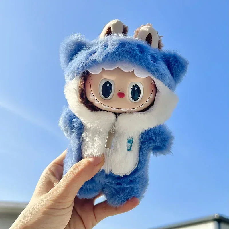 17cm Cute Mini Plush Doll'S Clothes Outfit Accessories Labubu Idol Dolls shark onesie Clothing DIY Girl Gift