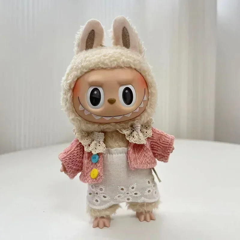 17cm Cute Mini Plush Doll'S Clothes Outfit Accessories Labubu Idol Dolls shark onesie Clothing DIY Girl Gift