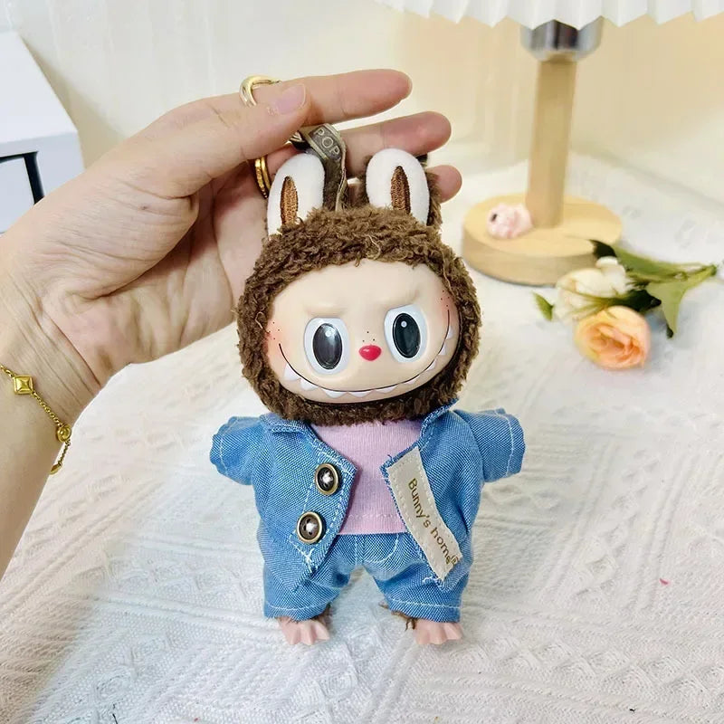 17cm Cute Mini Plush Doll'S Clothes Outfit Accessories Labubu Idol Dolls shark onesie Clothing DIY Girl Gift
