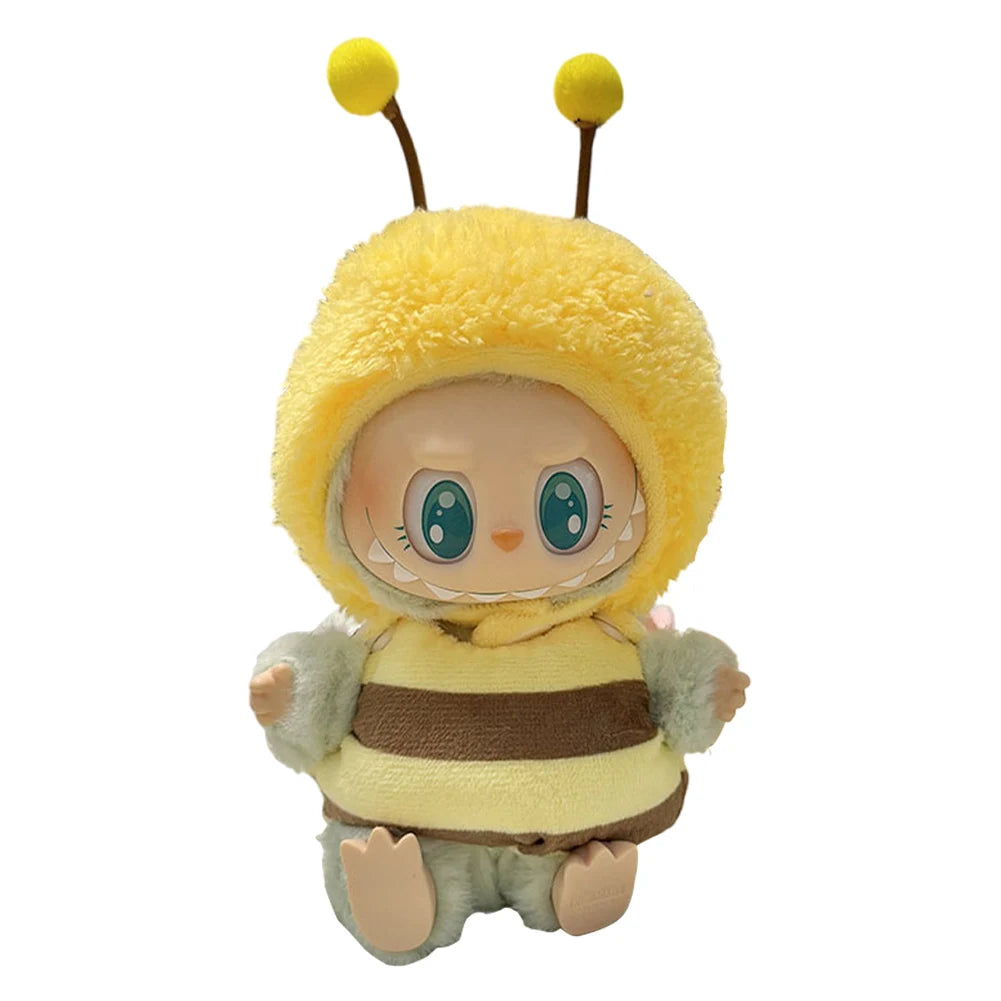 15-17 cm For Labubu v1v2 Clothes outfit For Labubu Sitting Party Bear Label Scarf Hat Bag Dolls Accessories Cute Decoration 