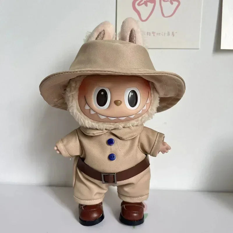 17cm Cute Mini Plush Doll'S Clothes Outfit Accessories Labubu Idol Dolls shark onesie Clothing DIY Girl Gift