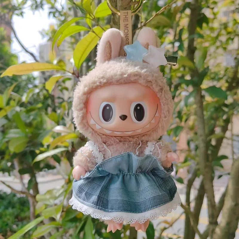 17cm Cute Mini Plush Doll'S Clothes Outfit Accessories Labubu Idol Dolls shark onesie Clothing DIY Girl Gift