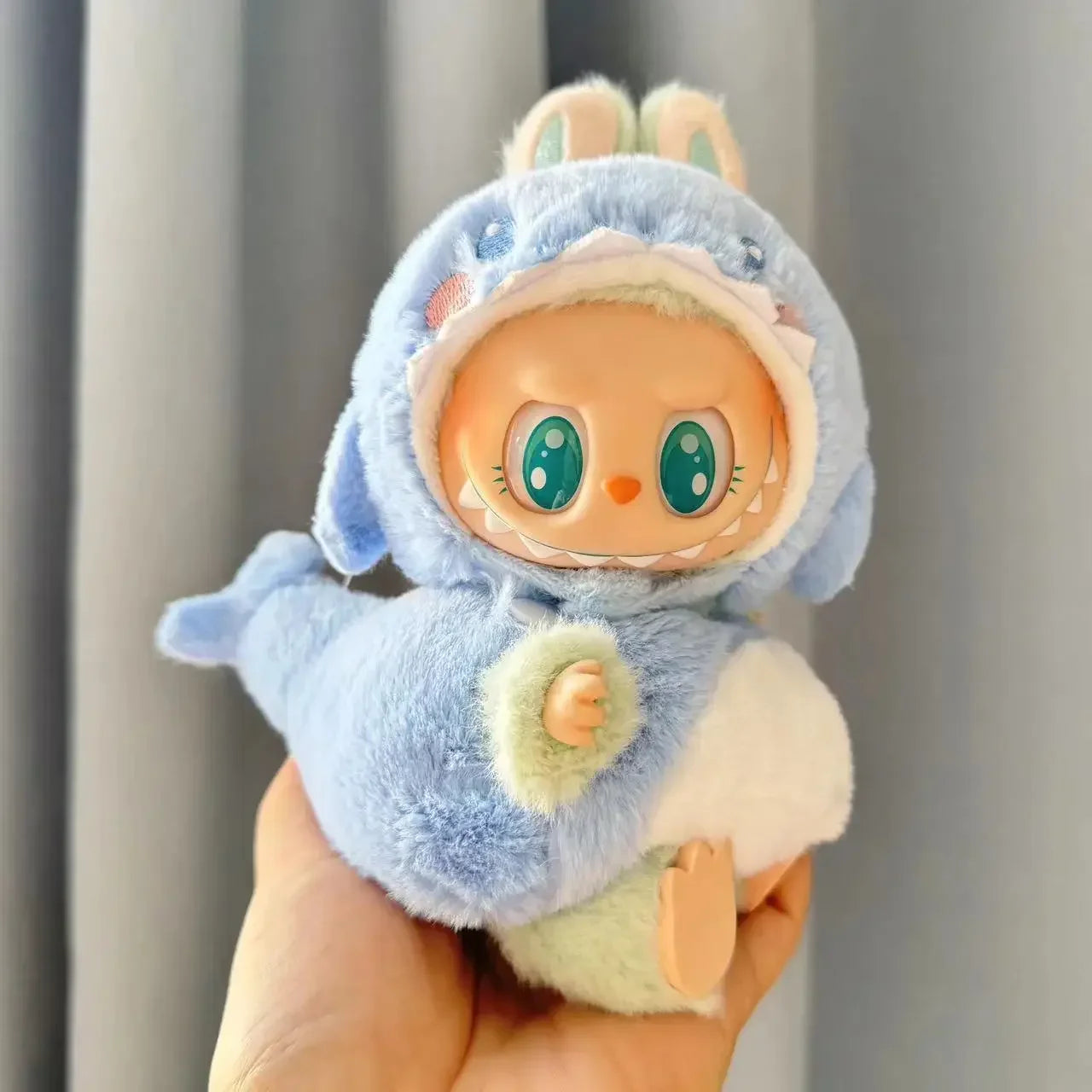 17cm Cute Mini Plush Doll'S Clothes Outfit Accessories Labubu Idol Dolls shark onesie Clothing DIY Girl Gift