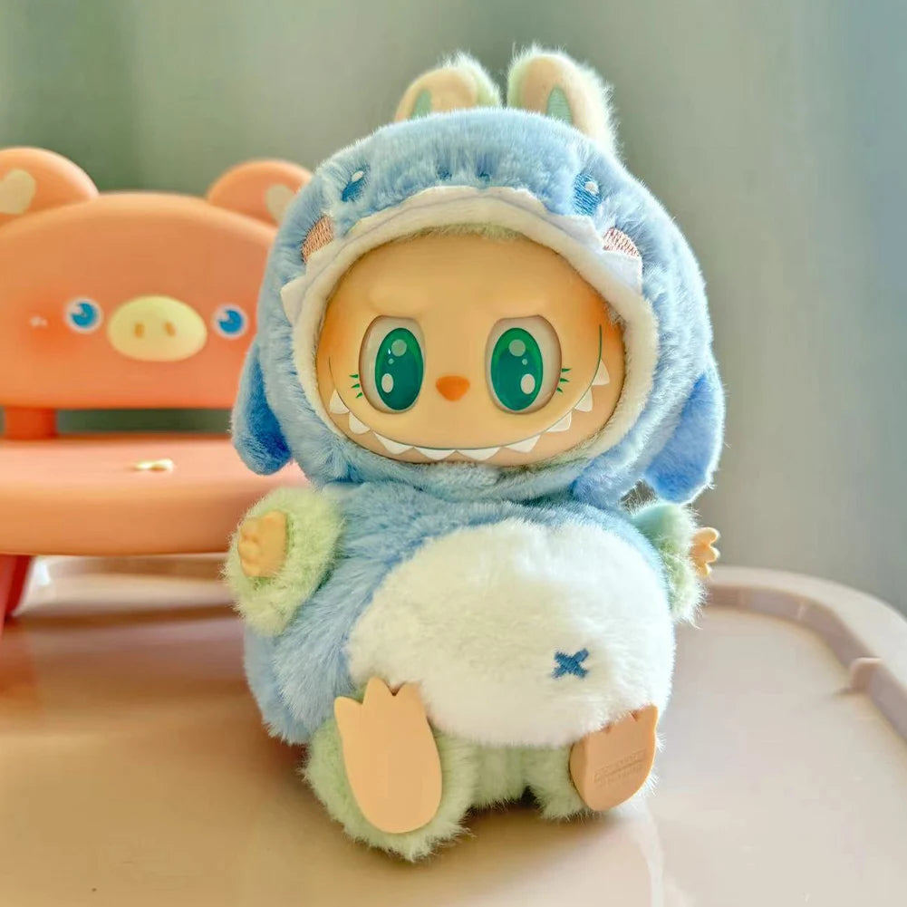 15-17 cm For Labubu v1v2 Clothes outfit For Labubu Sitting Party Bear Label Scarf Hat Bag Dolls Accessories Cute Decoration 