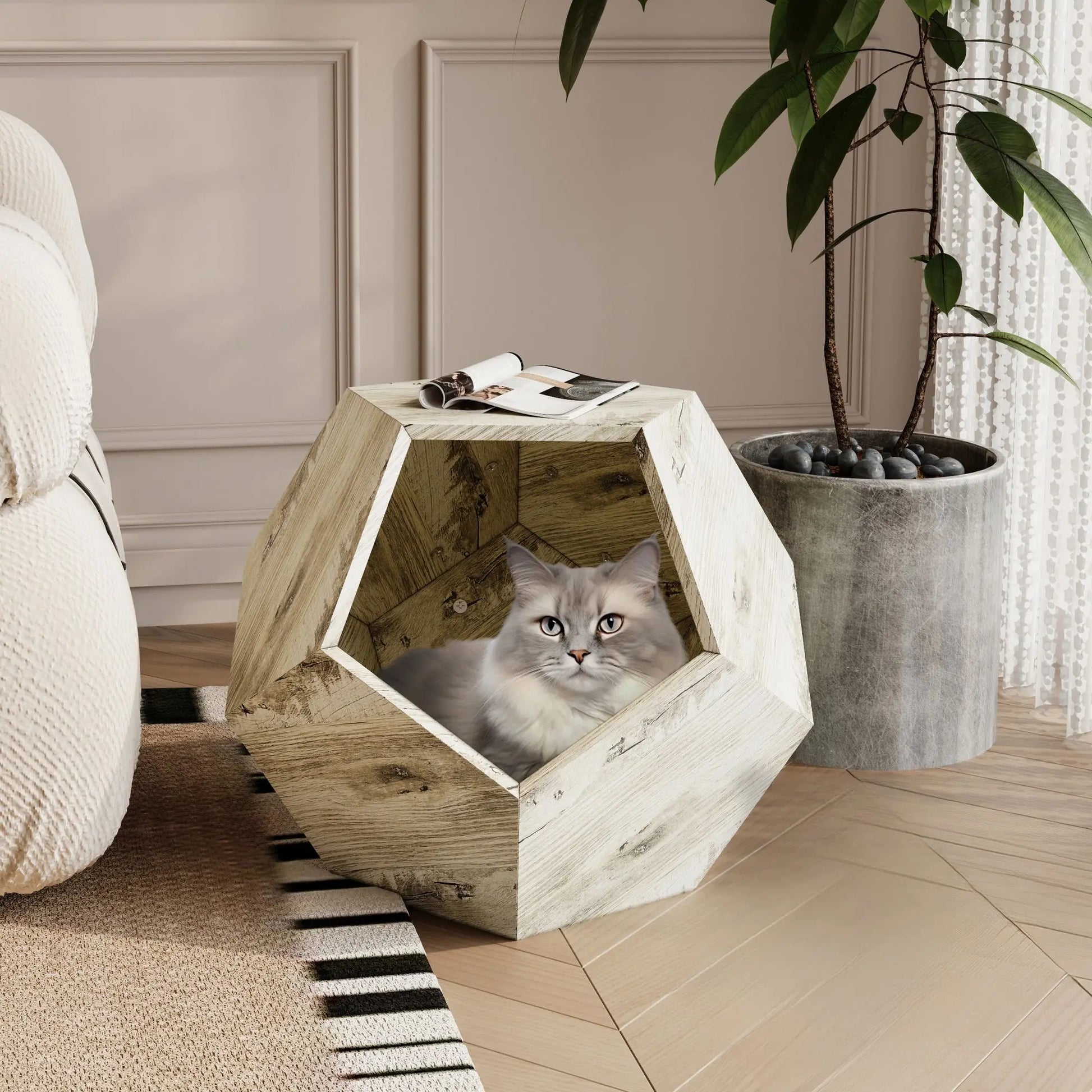 25.98" Modern MDF Cat Kennel - Multi-Purpose Side Table