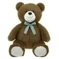 22-Inch Brown Bear Plush Toy with Ribbon - Soft Stuffed Animal