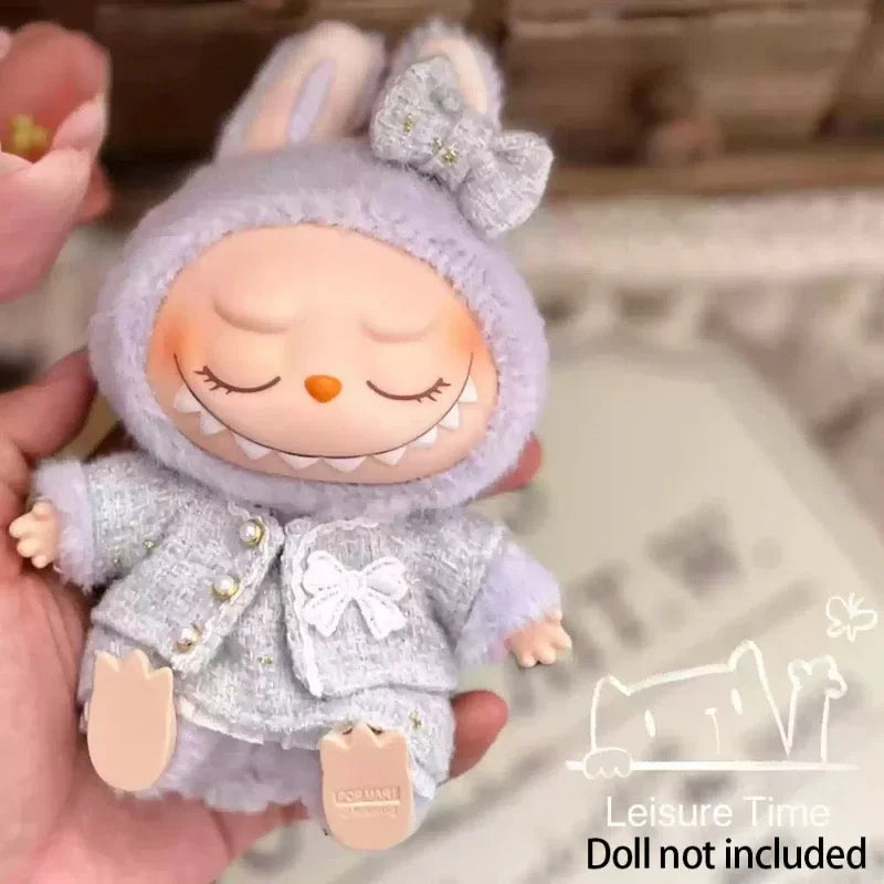17cm Cute Mini Plush Doll'S Clothes Outfit Accessories Labubu Idol Dolls shark onesie Clothing DIY Girl Gift