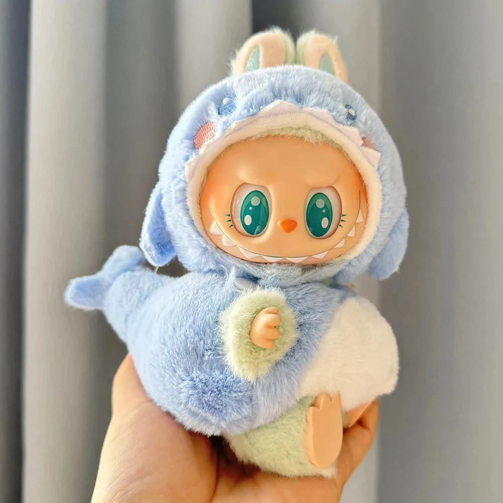 15-17 cm For Labubu v1v2 Clothes outfit For Labubu Sitting Party Bear Label Scarf Hat Bag Dolls Accessories Cute Decoration 