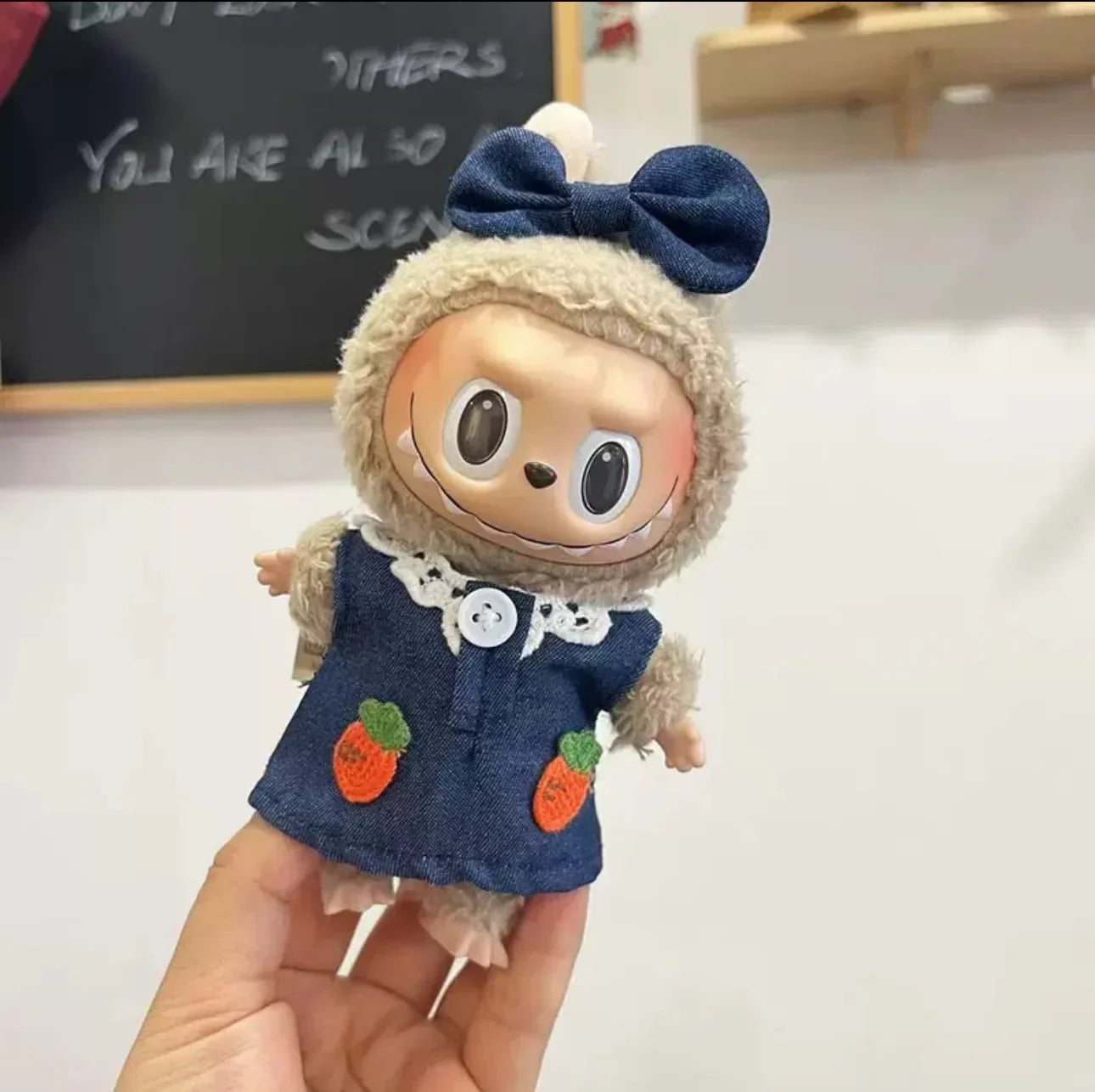 17cm Cute Mini Plush Doll'S Clothes Outfit Accessories Labubu Idol Dolls shark onesie Clothing DIY Girl Gift