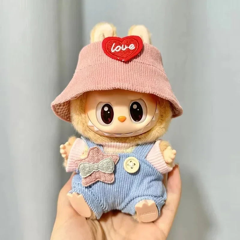 17cm Cute Mini Plush Doll'S Clothes Outfit Accessories Labubu Idol Dolls shark onesie Clothing DIY Girl Gift