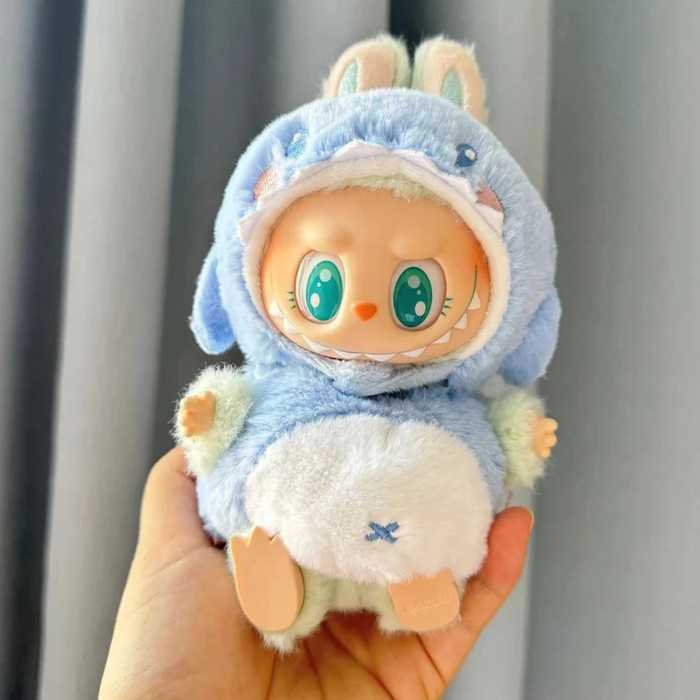 15-17 cm For Labubu v1v2 Clothes outfit For Labubu Sitting Party Bear Label Scarf Hat Bag Dolls Accessories Cute Decoration 