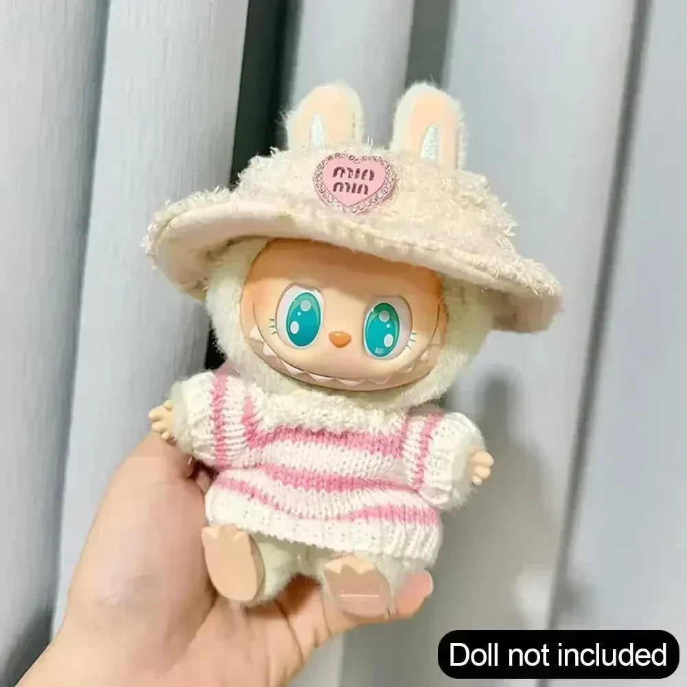 17cm Cute Mini Plush Doll'S Clothes Outfit Accessories Labubu Idol Dolls shark onesie Clothing DIY Girl Gift