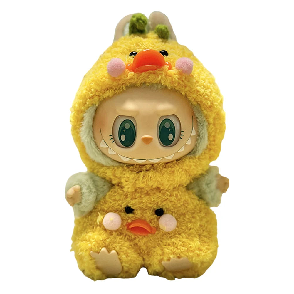 15-17 cm For Labubu v1v2 Clothes outfit For Labubu Sitting Party Bear Label Scarf Hat Bag Dolls Accessories Cute Decoration 