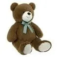 22-Inch Brown Bear Plush Toy with Ribbon - Soft Stuffed Animal