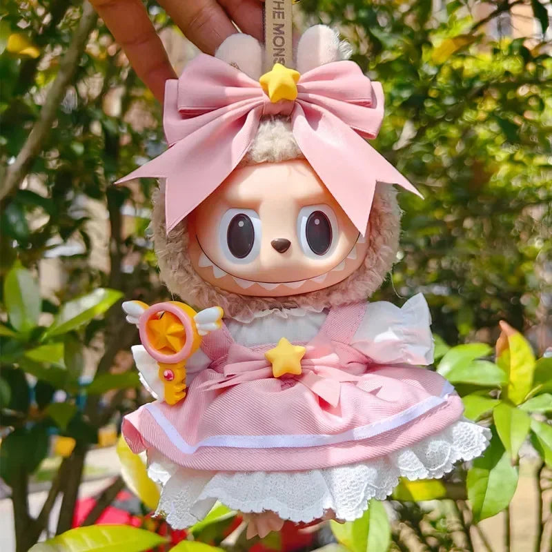 17cm Cute Mini Plush Doll'S Clothes Outfit Accessories Labubu Idol Dolls shark onesie Clothing DIY Girl Gift