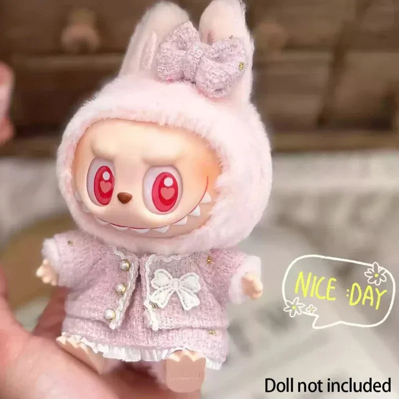 17cm Cute Mini Plush Doll'S Clothes Outfit Accessories Labubu Idol Dolls shark onesie Clothing DIY Girl Gift
