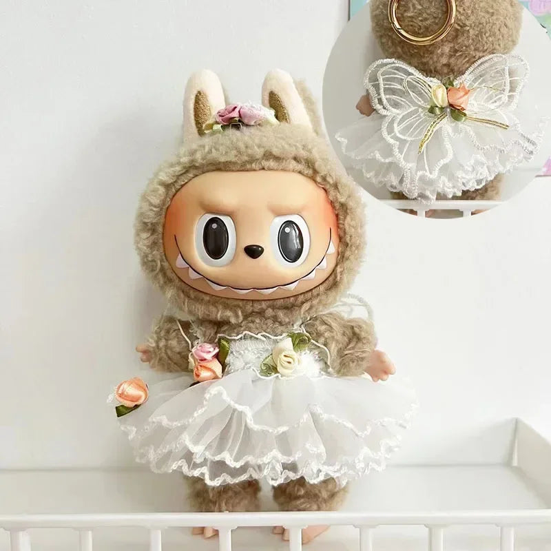 17cm Cute Mini Plush Doll'S Clothes Outfit Accessories Labubu Idol Dolls shark onesie Clothing DIY Girl Gift