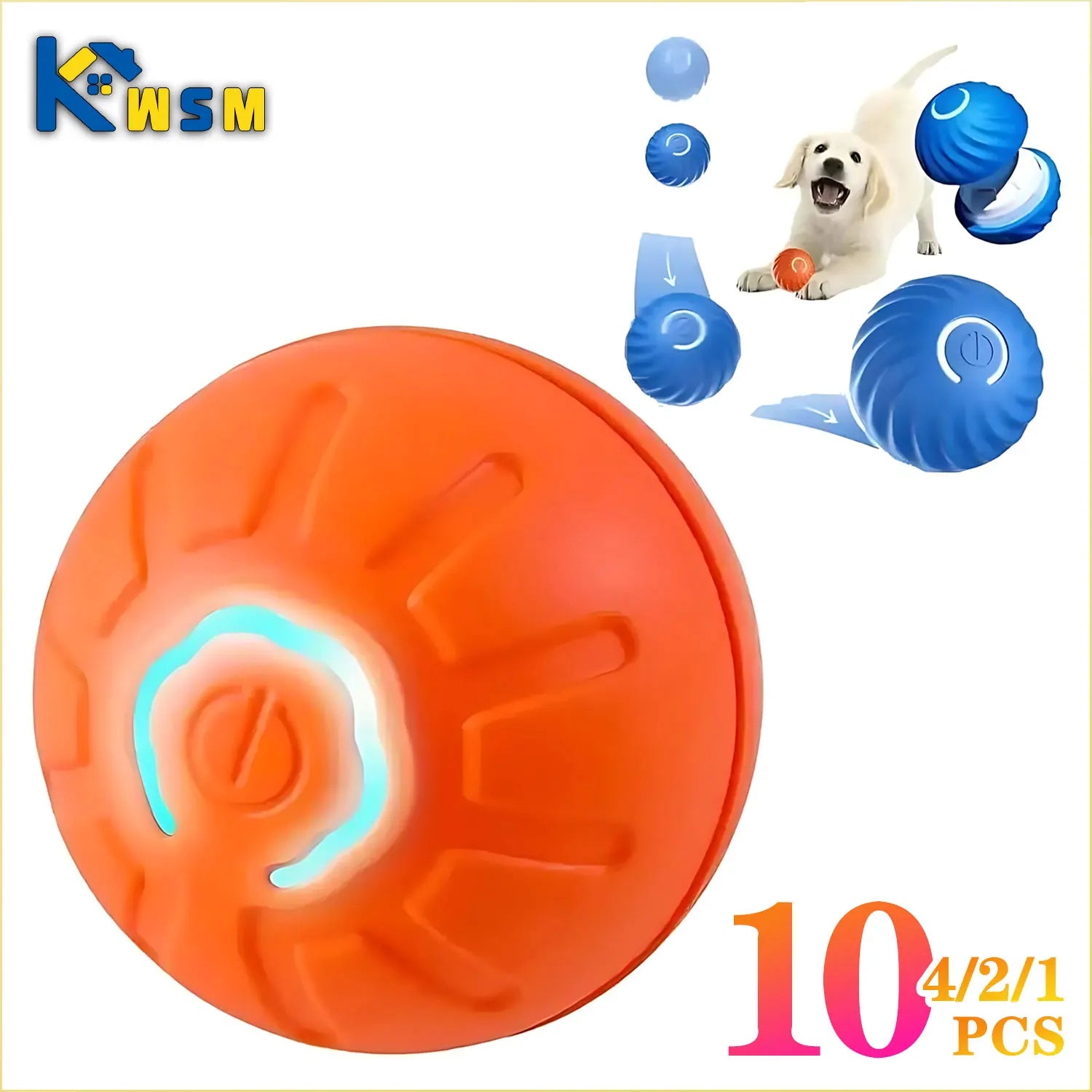 1-10PCS Smart Dog Toy Ball - Electronic Interactive Pet Toy