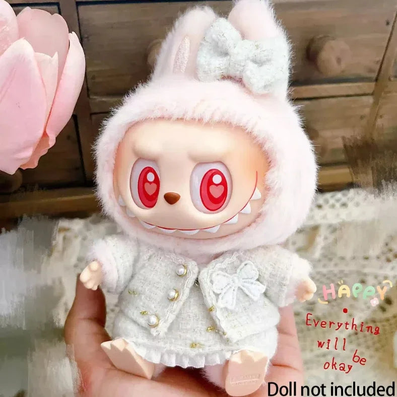17cm Cute Mini Plush Doll'S Clothes Outfit Accessories Labubu Idol Dolls shark onesie Clothing DIY Girl Gift