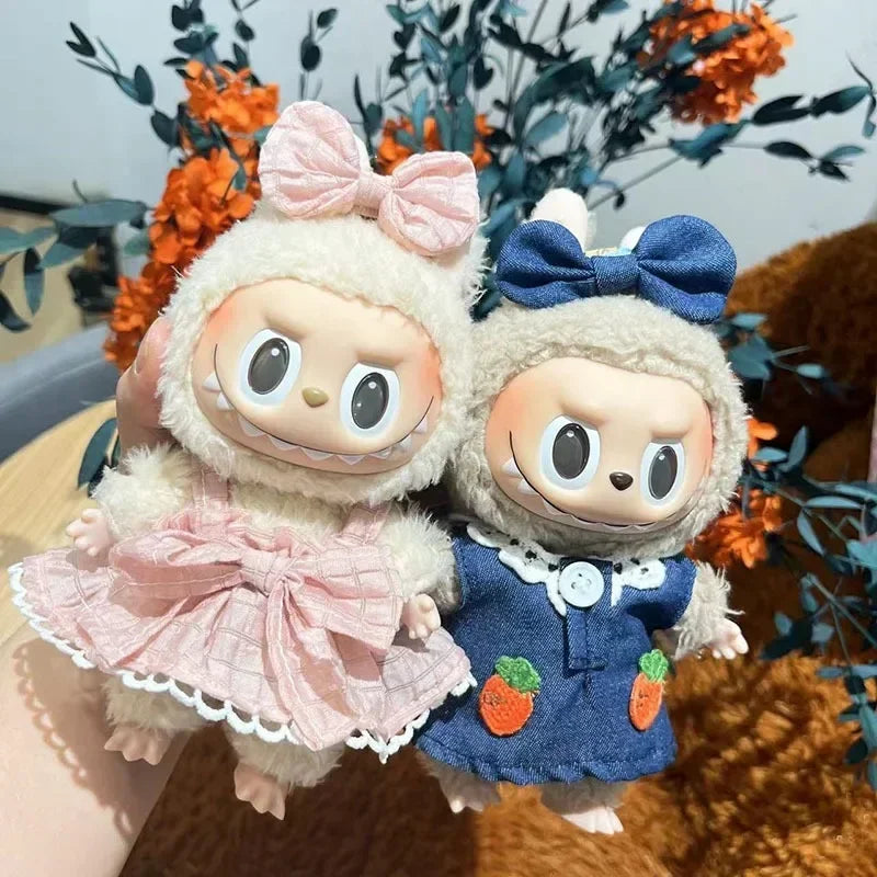 17cm Cute Mini Plush Doll'S Clothes Outfit Accessories Labubu Idol Dolls shark onesie Clothing DIY Girl Gift