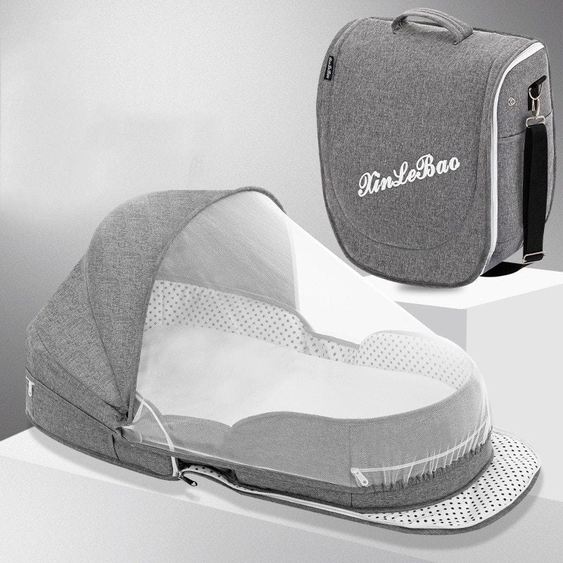 Portable Removable Folding Crib - Baby Bed & Mommy Bag