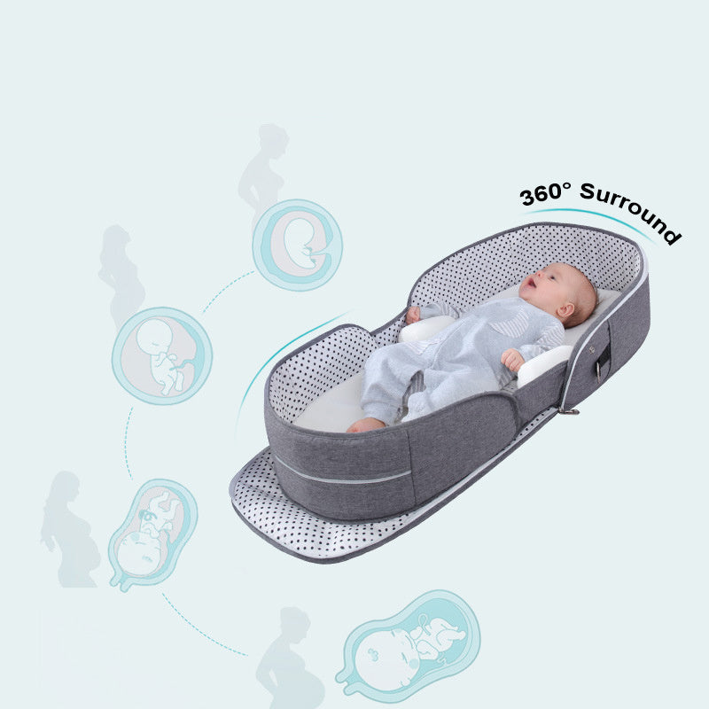 Portable Removable Folding Crib - Baby Bed & Mommy Bag