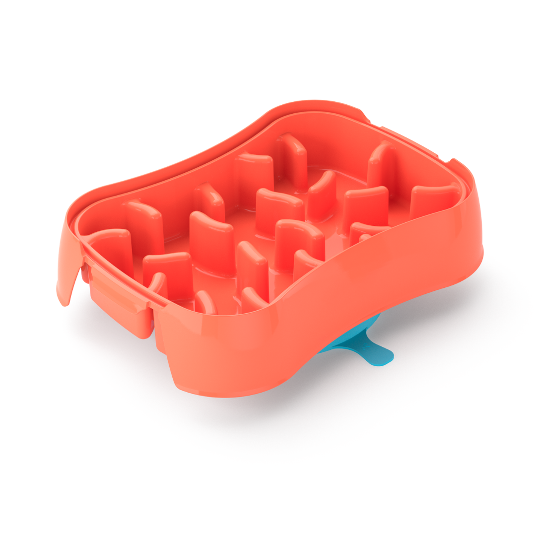 4-In-1 Slow Feeder Dog Bowl - Reversible Lick Mat & Travel Bowl