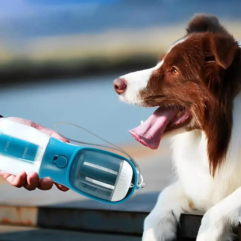 3-in-1 Portable Dog Water Cup - Drinking, Food & Waste Bag Dispenser