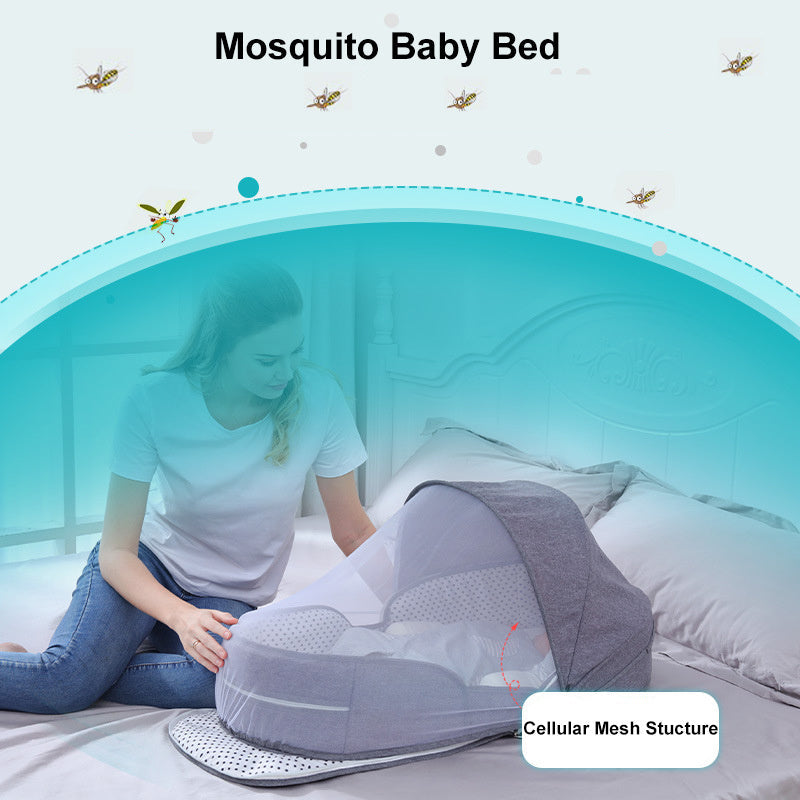 Portable Removable Folding Crib - Baby Bed & Mommy Bag