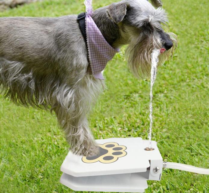 Outdoor Dog Pet Water Fountain - Step-On Paw Pad Activated