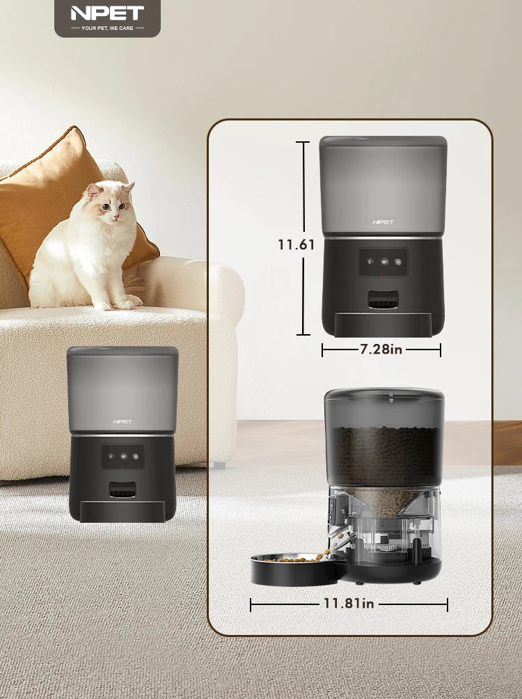 NPET 4L Automatic Smart Pet Feeder - For Cats, Dogs & Multiple Pets