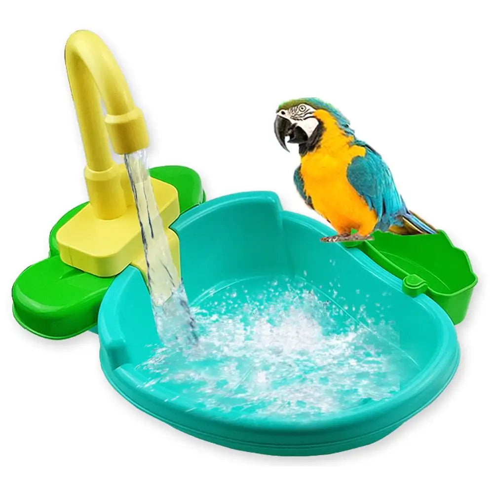 New Bird Feeder Automatic Parrot Bath Tub - Swimming Pool with Faucet