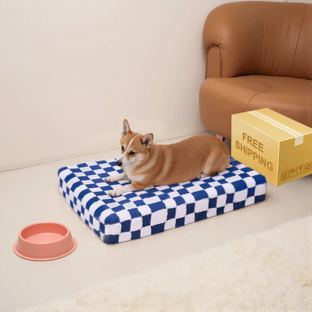 Soft Orthopedic Memory Foam Pet Bed - Reversible Jacquard Velvet Design