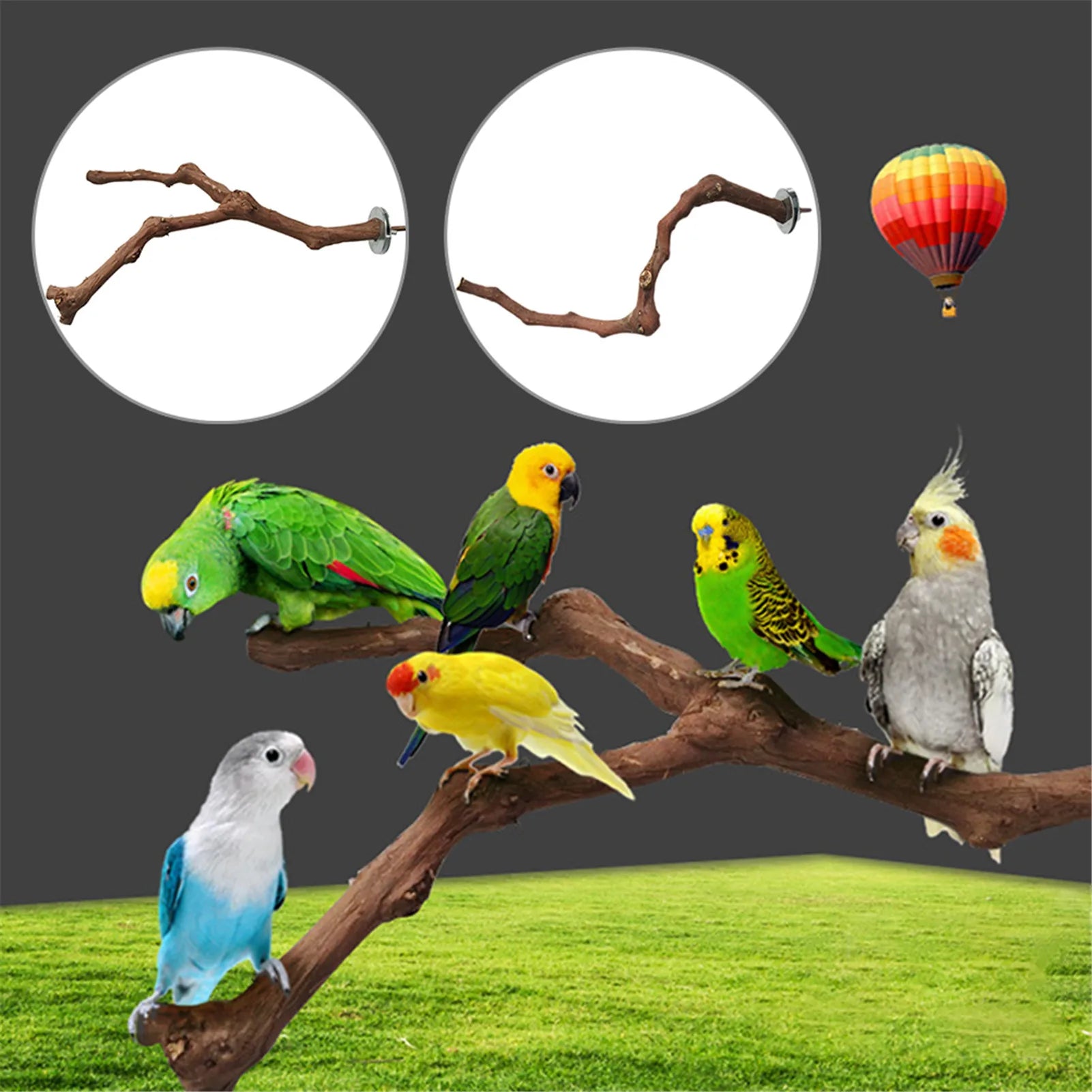 Bird Perch Pet Parrot Birds Standing Stick - Natural Wooden Birds Toys