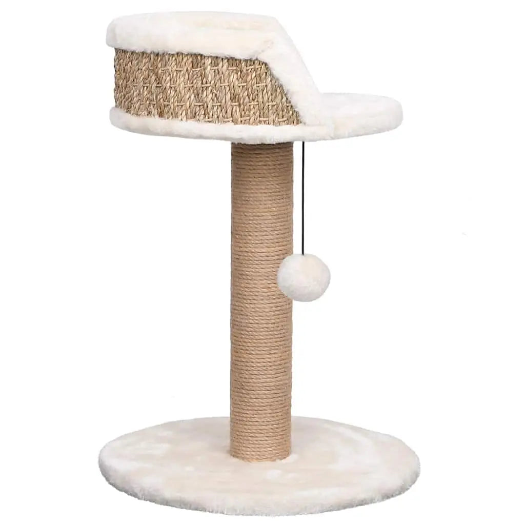 W2B VidaXL Modern Cat Tree Beige - Compact Sisal Cat Scratching Post