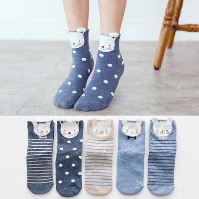 5pairs/Pack 100% Cotton Kids Socks Lot - Unicorn Unisex Baby Socks