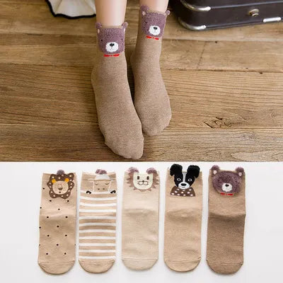 5pairs/Pack 100% Cotton Kids Socks Lot - Unicorn Unisex Baby Socks