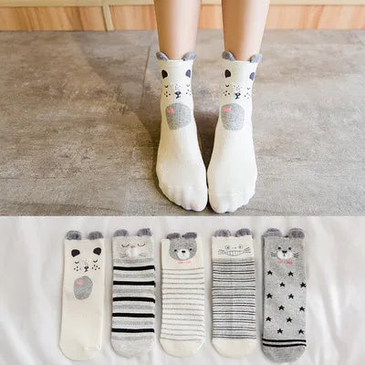 5pairs/Pack 100% Cotton Kids Socks Lot - Unicorn Unisex Baby Socks