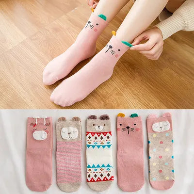 5pairs/Pack 100% Cotton Kids Socks Lot - Unicorn Unisex Baby Socks
