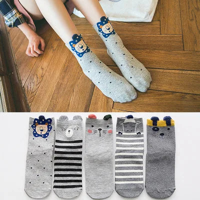 5pairs/Pack 100% Cotton Kids Socks Lot - Unicorn Unisex Baby Socks