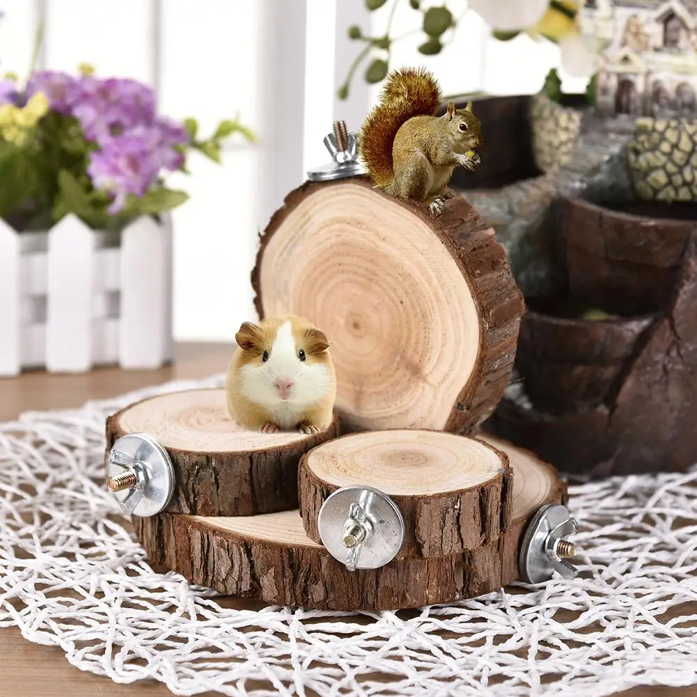 Natural Wooden Logs Board - Hamster & Chinchilla Wooden Platform