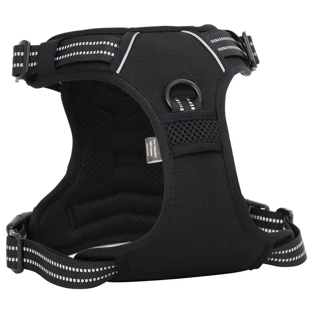 W2B VidaXL Luxury Dog Harness Vest (Medium) - Black Polyester