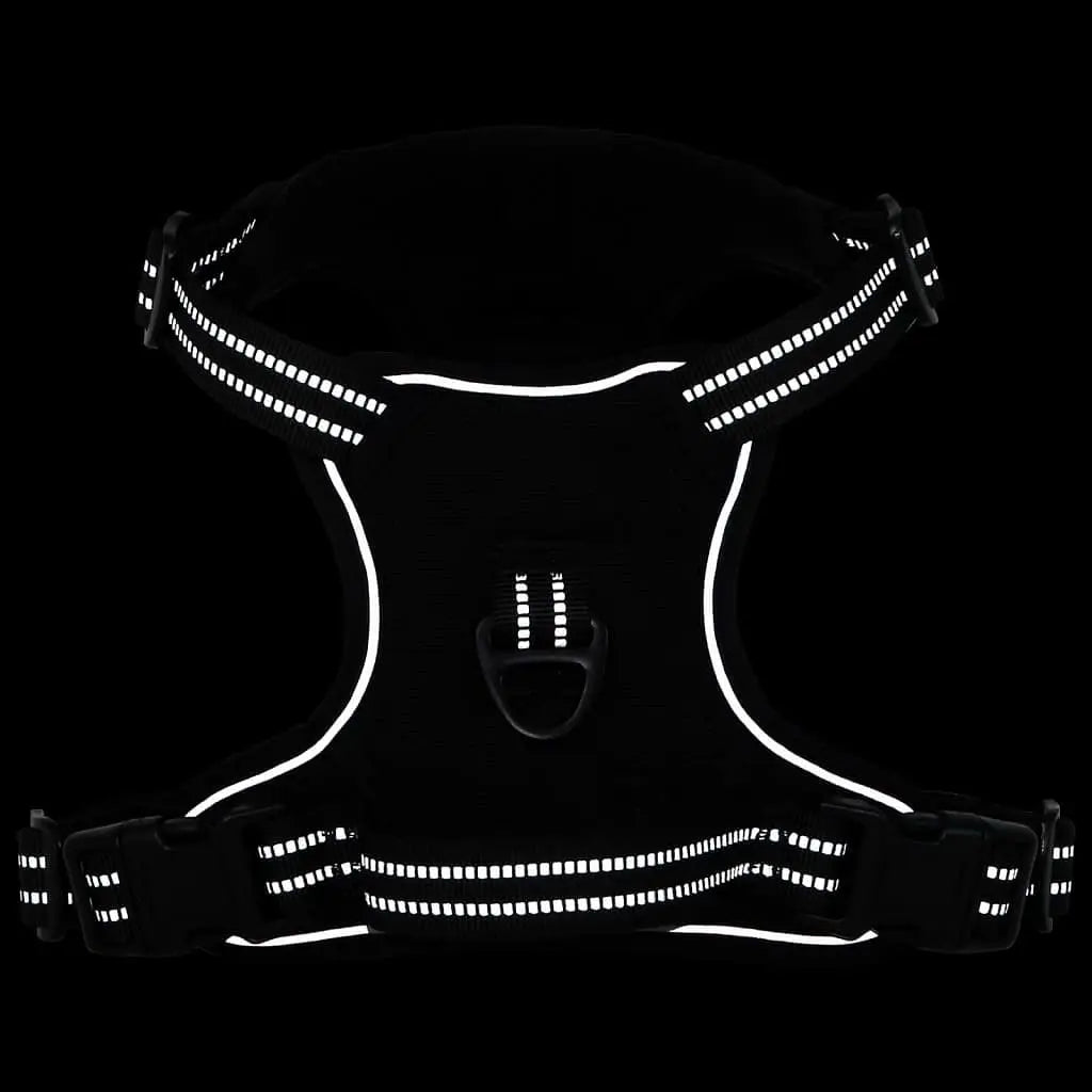 W2B VidaXL Luxury Dog Harness Vest (Medium) - Black Polyester