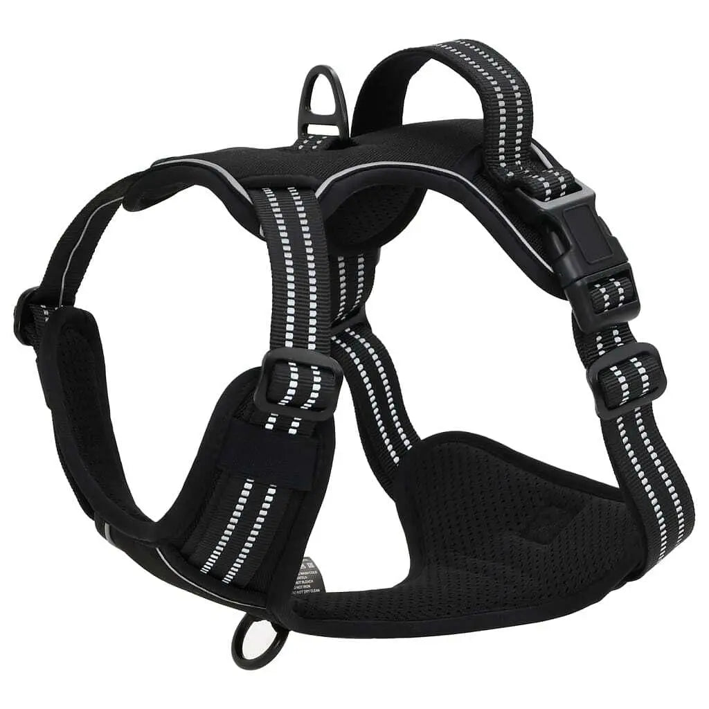 W2B VidaXL Luxury Dog Harness Vest (Medium) - Black Polyester