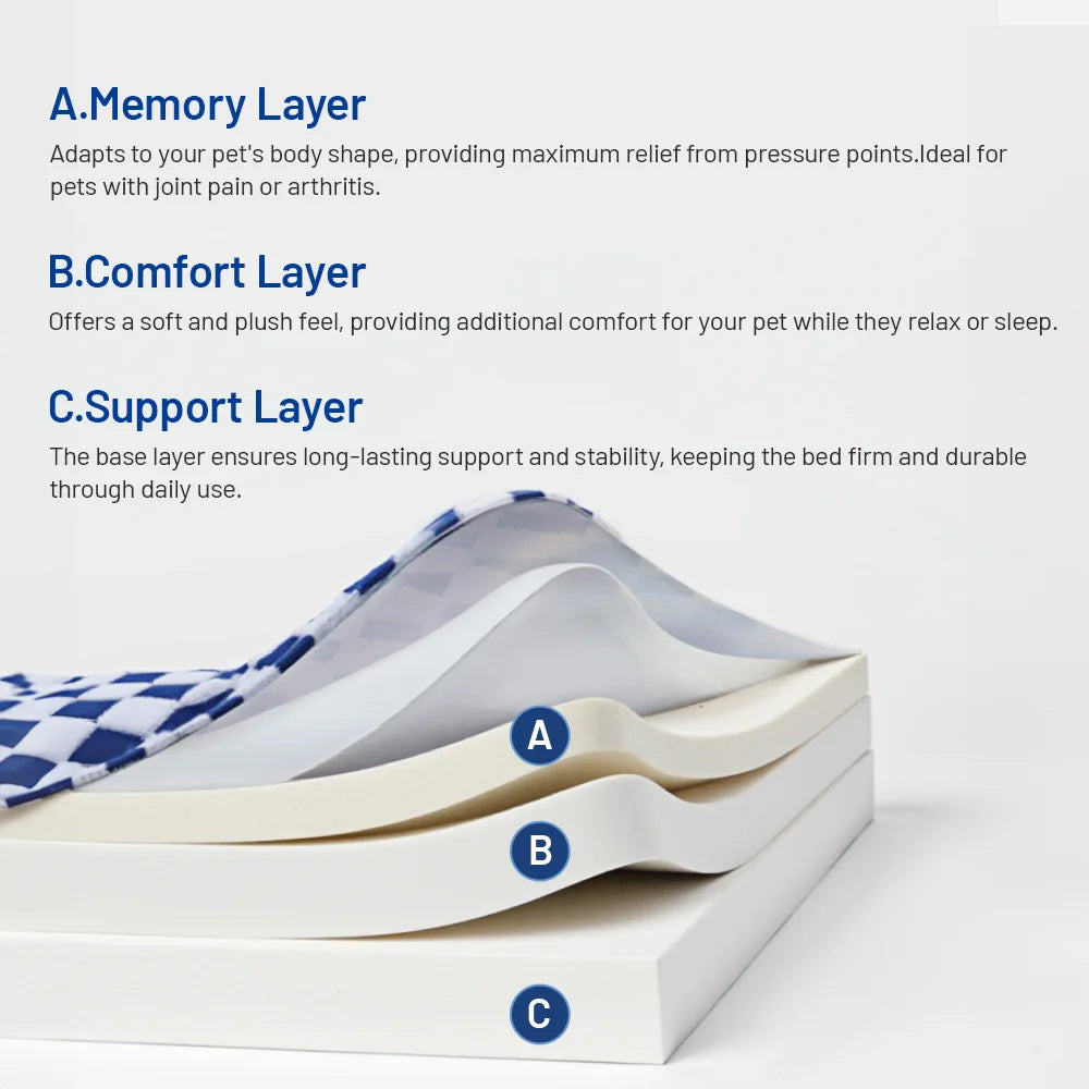 Orthopedic Support Dog Bed with Memory Foam - Large/Medium Dogs