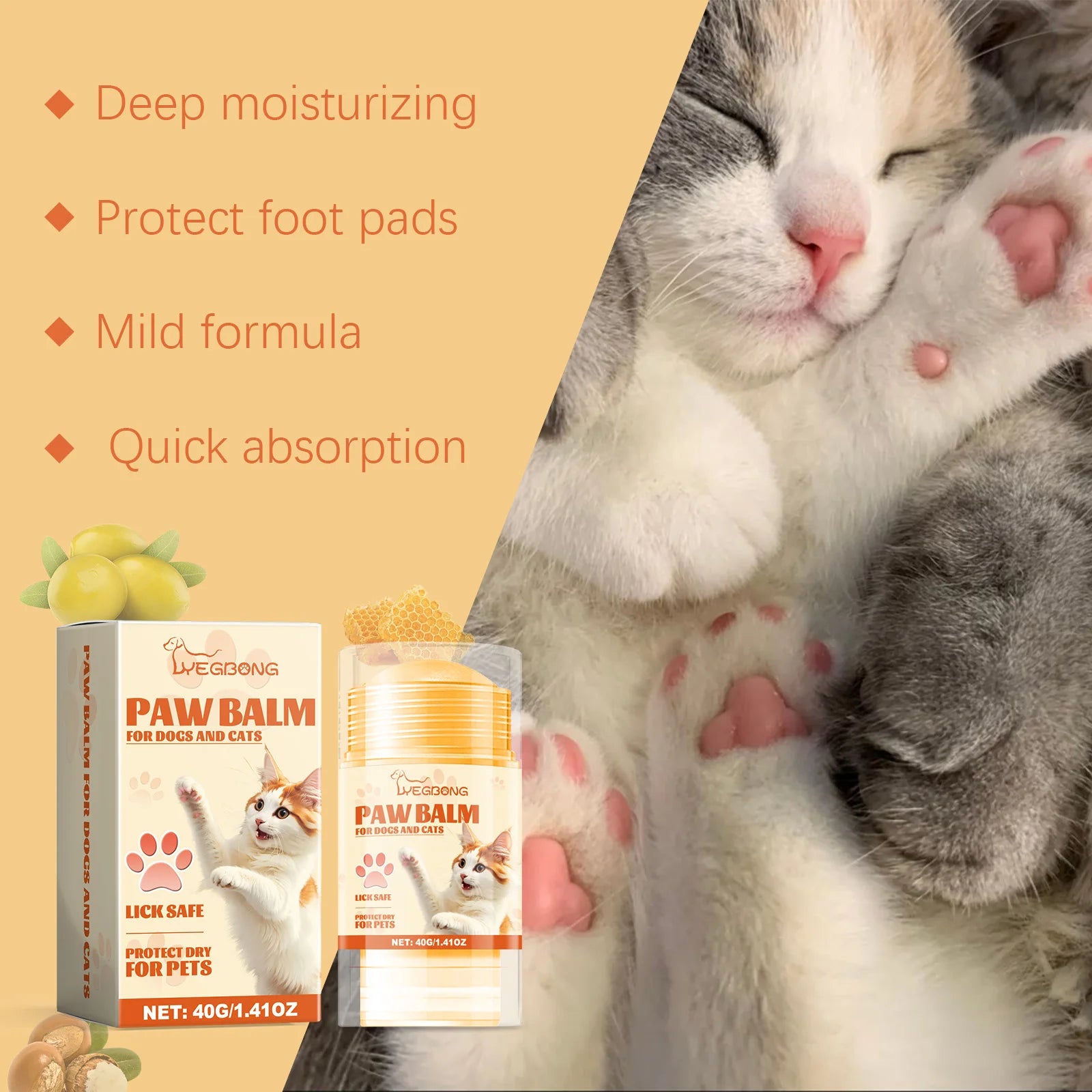 Dog Paw Balm to Prevent Dryness and Cracking - Shea Butter & Argan Oil
